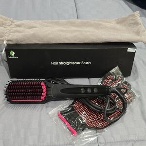 Black and Pink Hair Straightener Brush